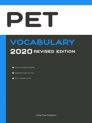cover image of PET Vocabulary 2020 Revised Edition